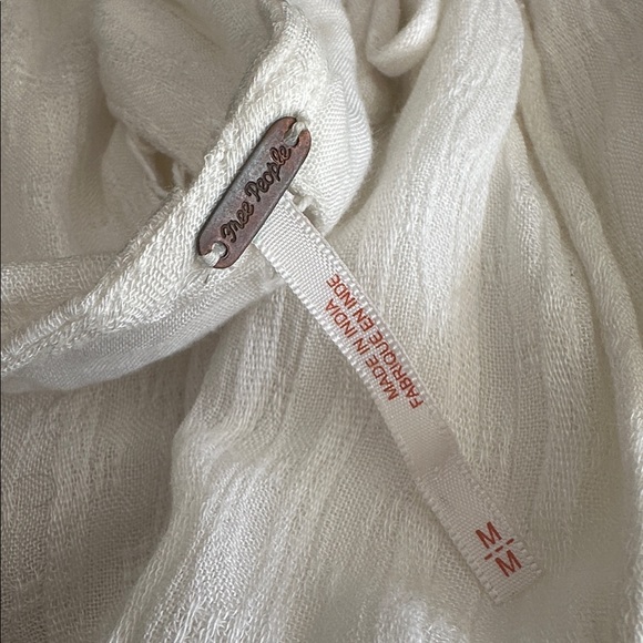 Free People Romeo Mini Dress White Boho Bell Sleeve V-Neck Lace Detail - Picture 6 of 6